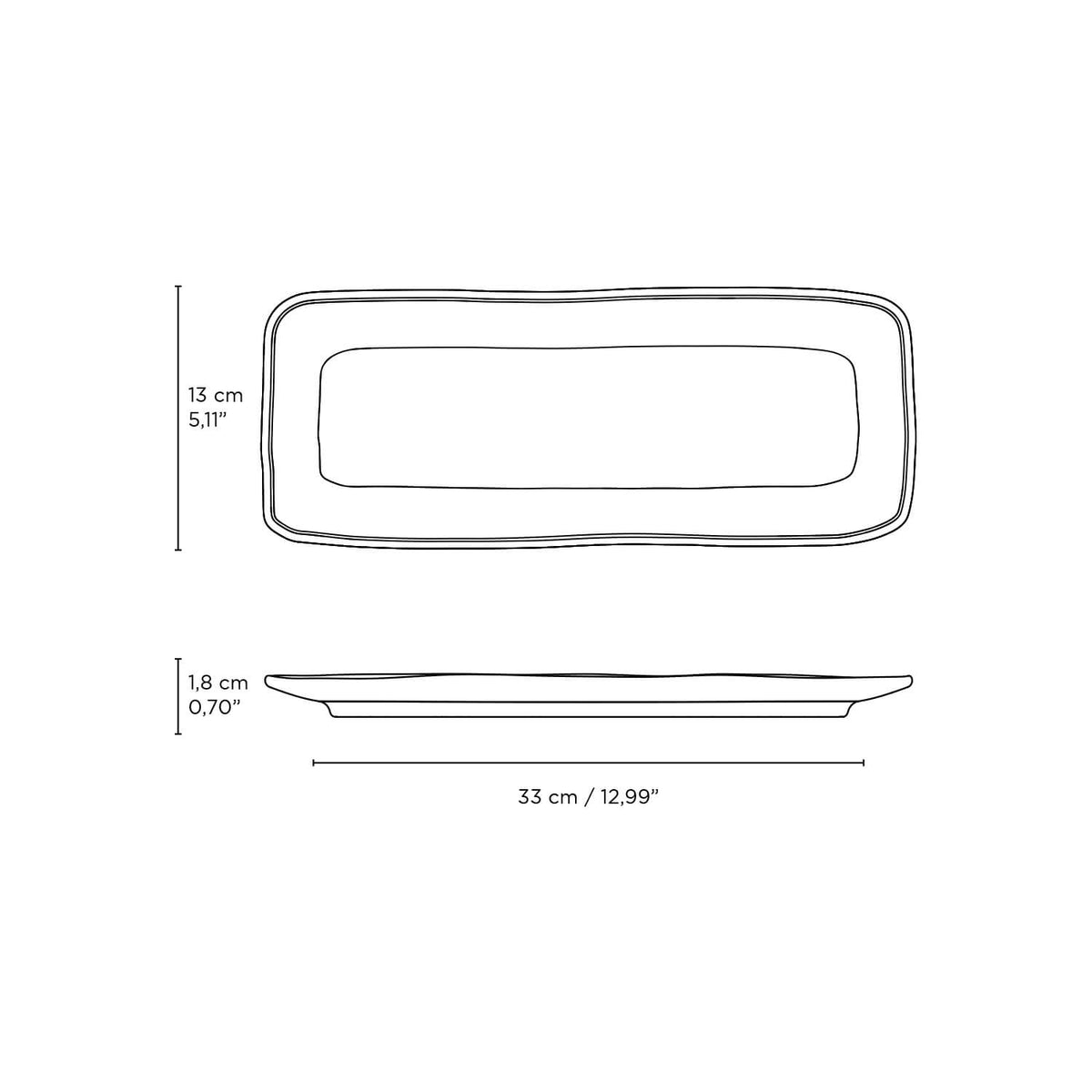Rectangular Platter Medium 12.99 x 5.12" Campestre