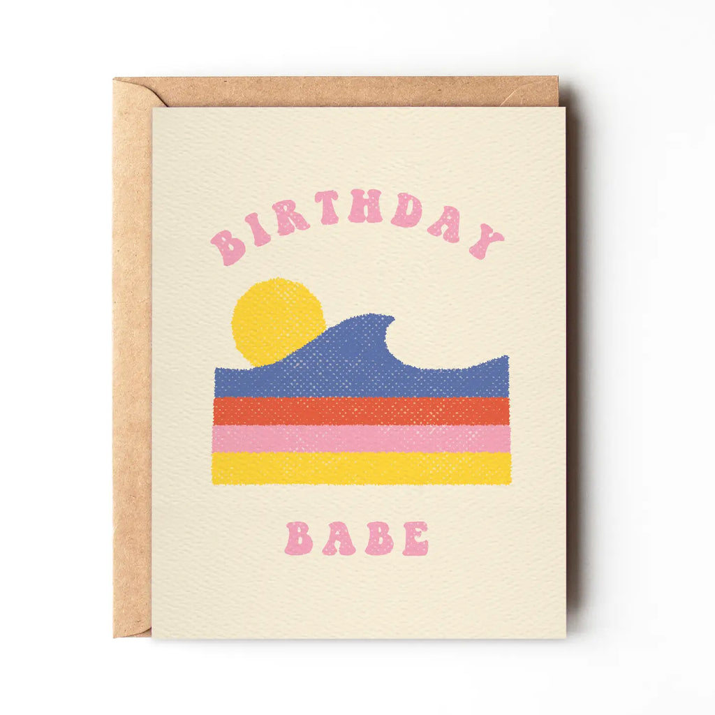 Birthday Babe Card - Colorful and celebratory birthday card design.