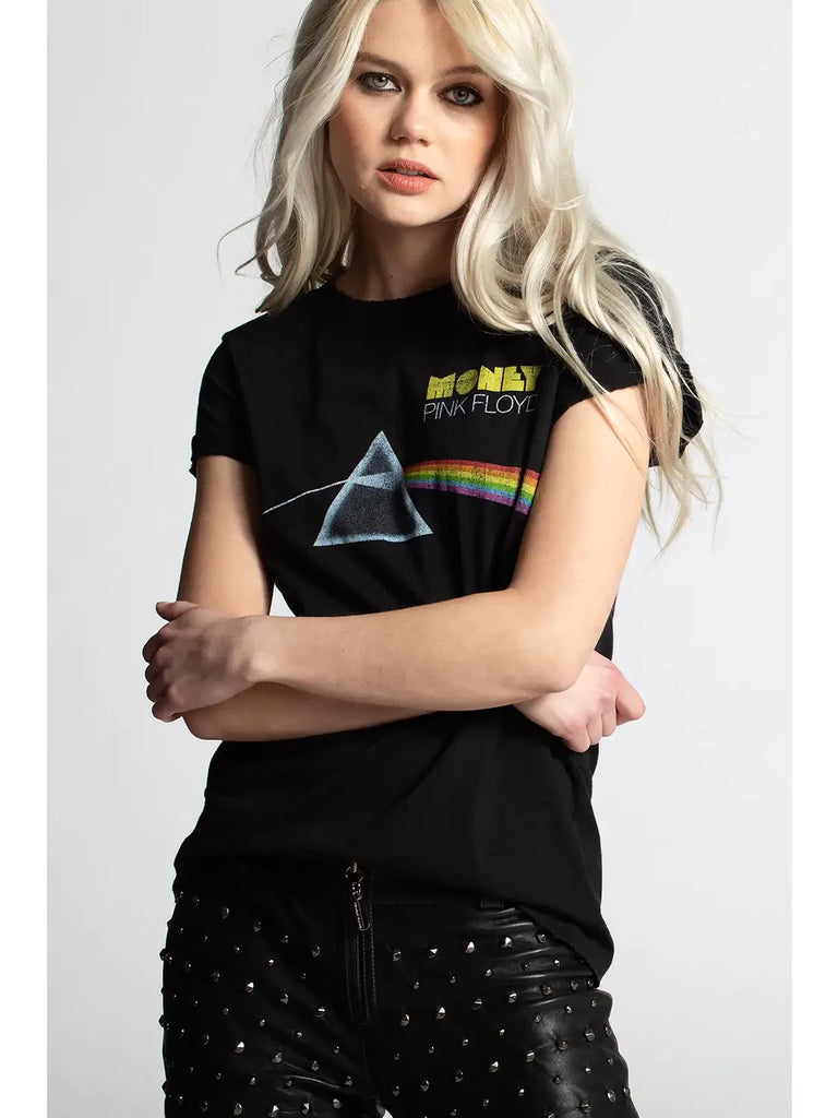 Pink Floyd Dark Side Money Tee - Timeless graphics inspired by "The Dark Side of the Moon" and "Money." Perfect for Pink Floyd enthusiasts. Elevate your style with this legendary tee.