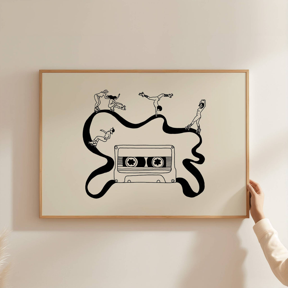Girls Skate Session, Retro Music Art Print