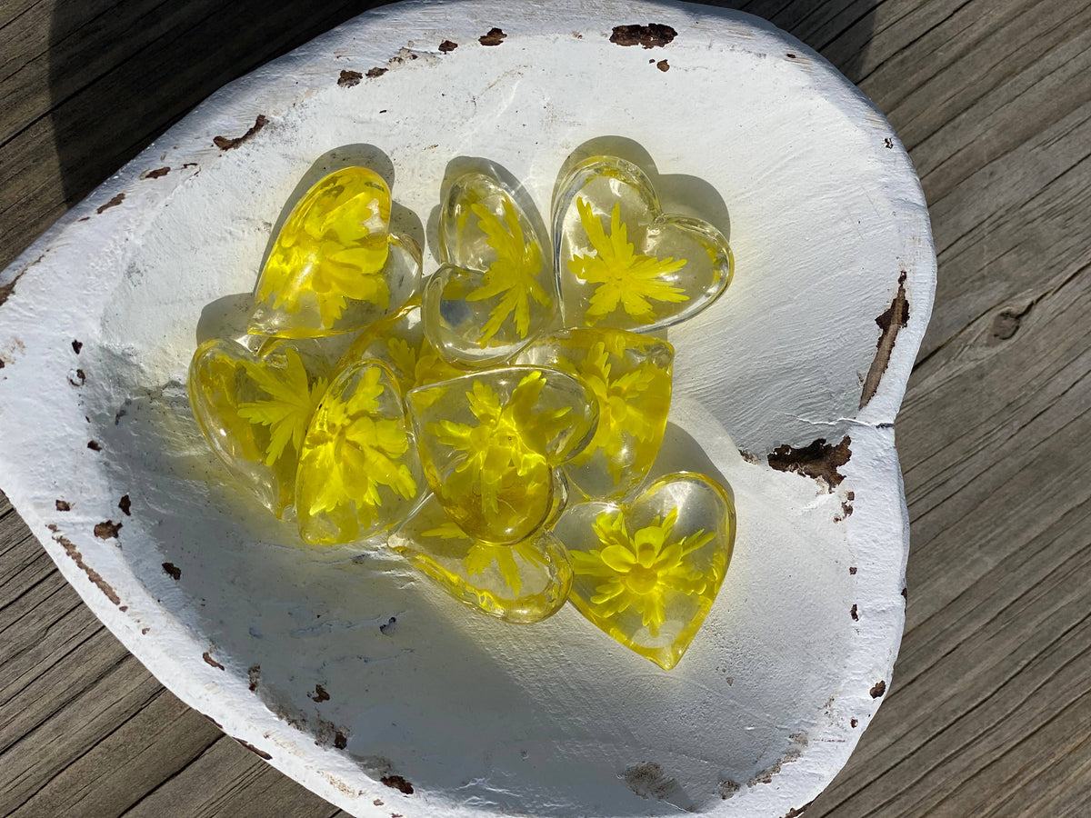 Glass Hearts in Rainbow Colors