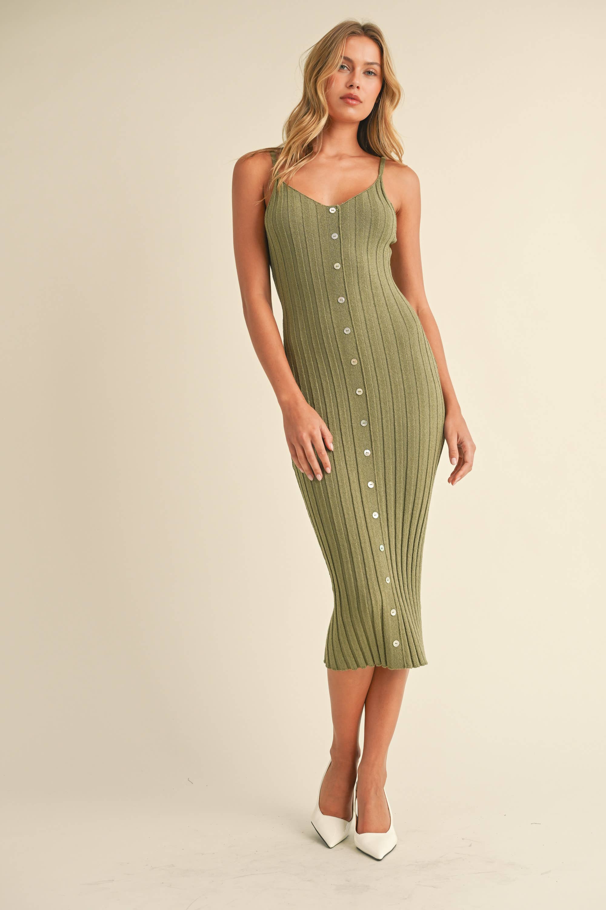 Olive Muse Midi Dress Medium Olive Muse Midi Dress Medium