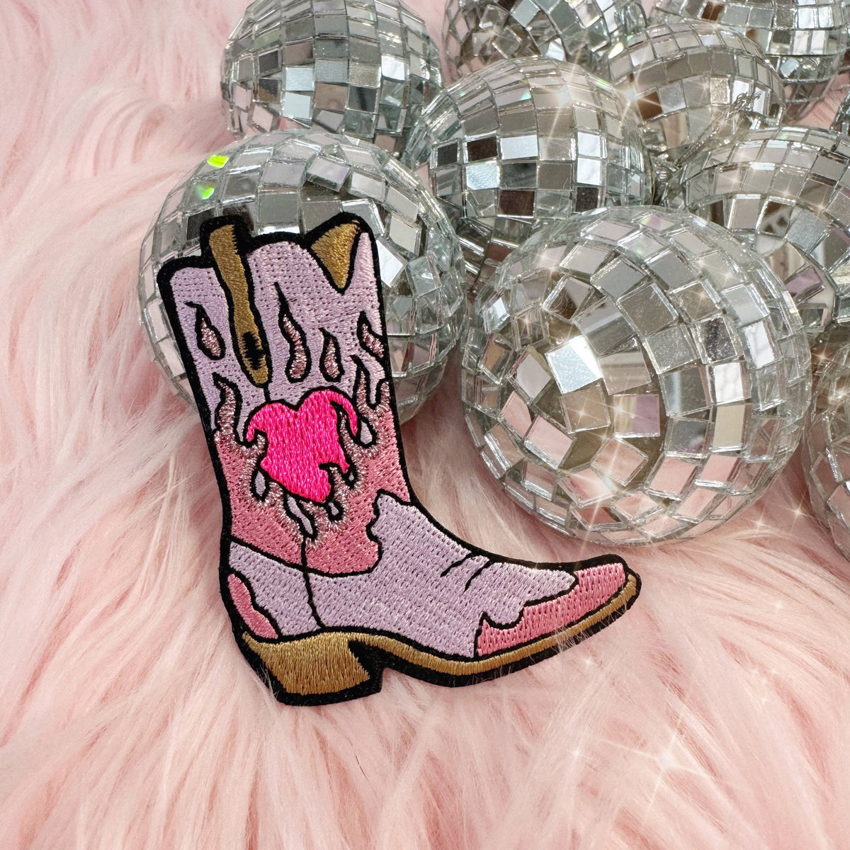 Burning Love Cowgirl Boot Patch