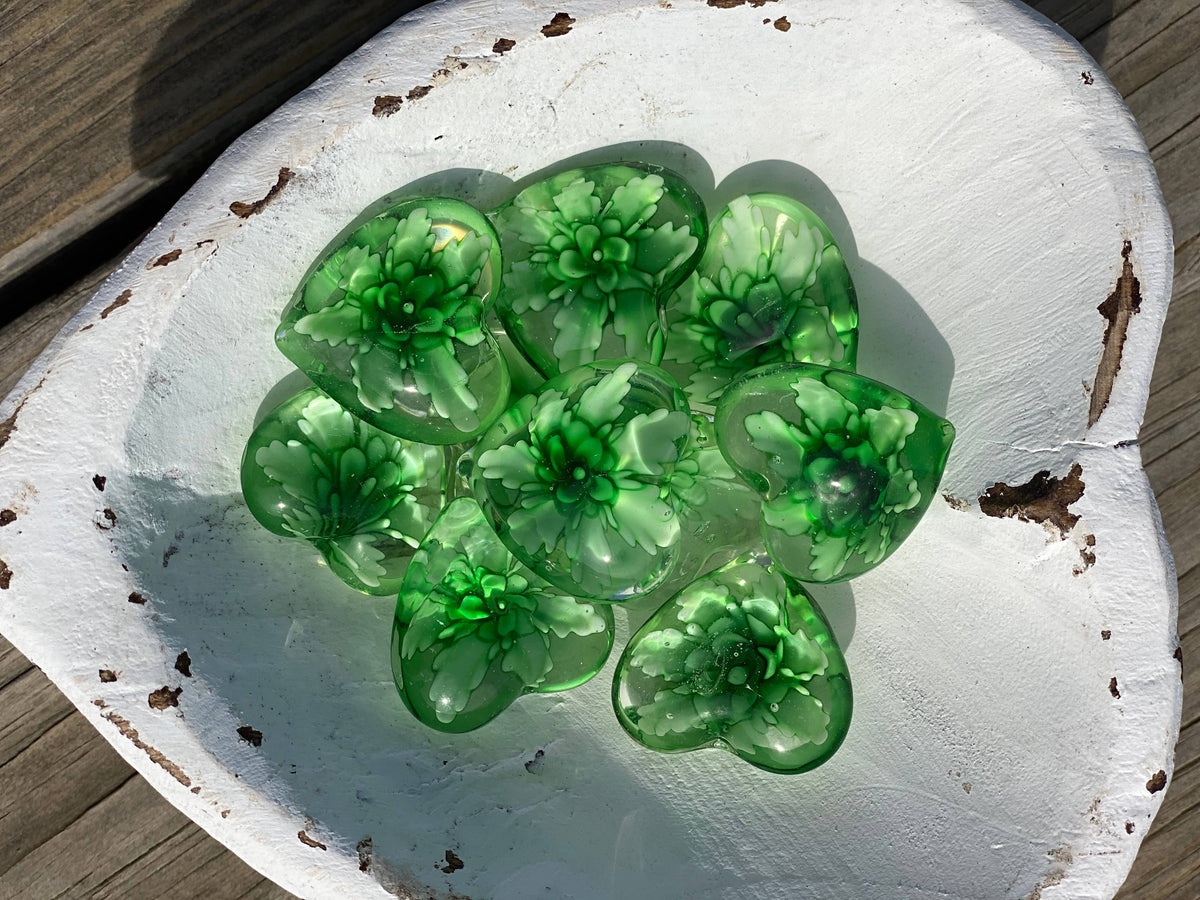 Glass Hearts in Rainbow Colors