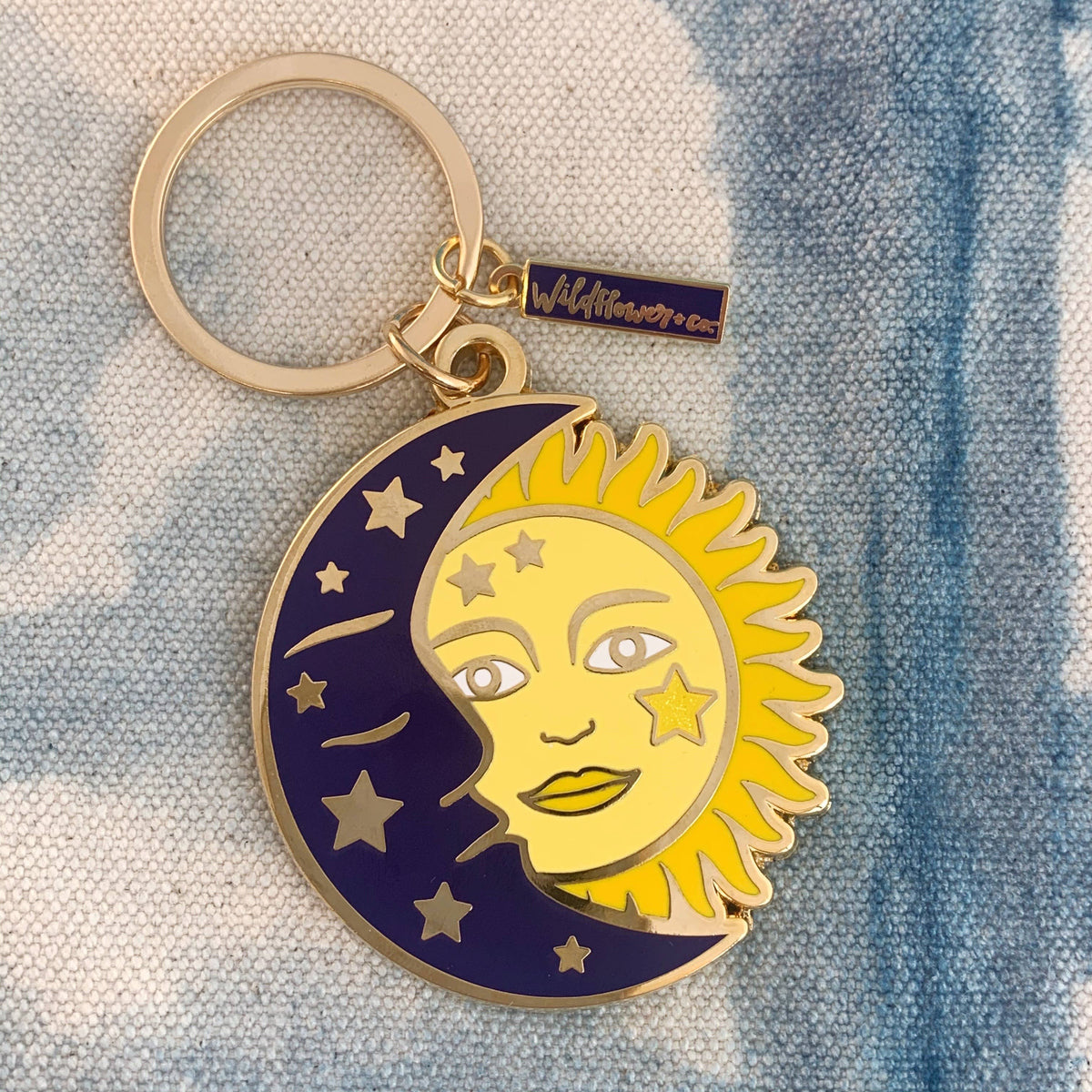 Sun & Moon Enamel Keychain