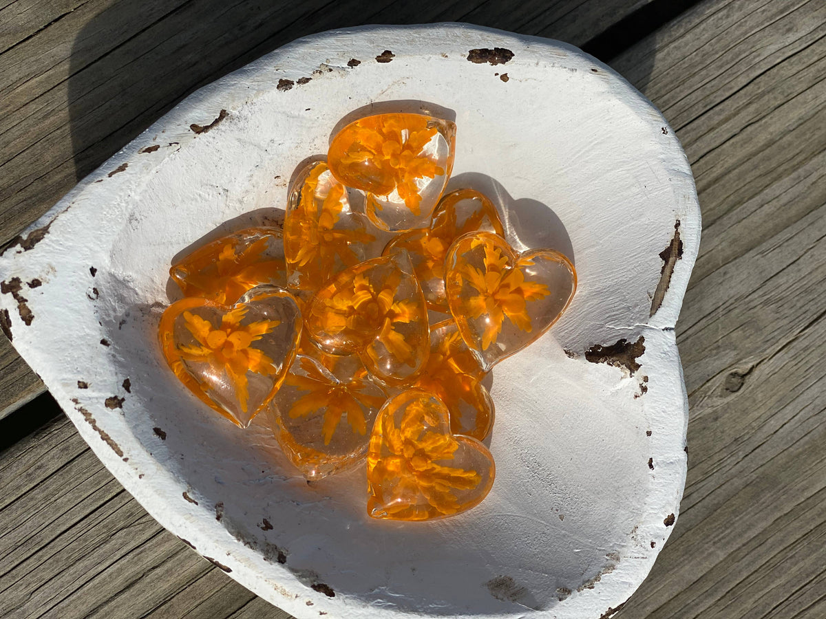 Glass Hearts in Rainbow Colors