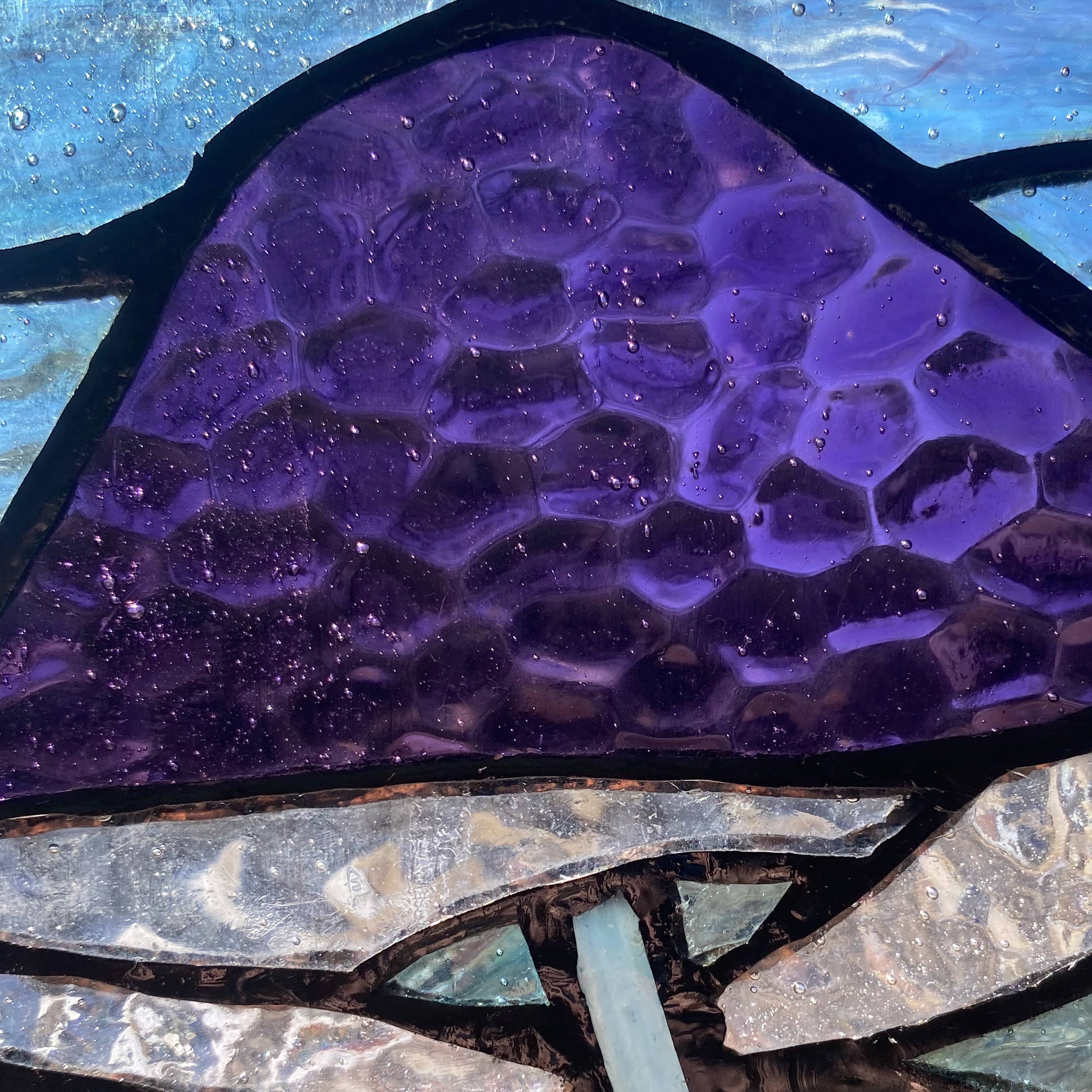 Mushrooms Stained Glass Mosaic - Handcrafted mosaic featuring a medley of vibrant mushrooms for a whimsical touch.