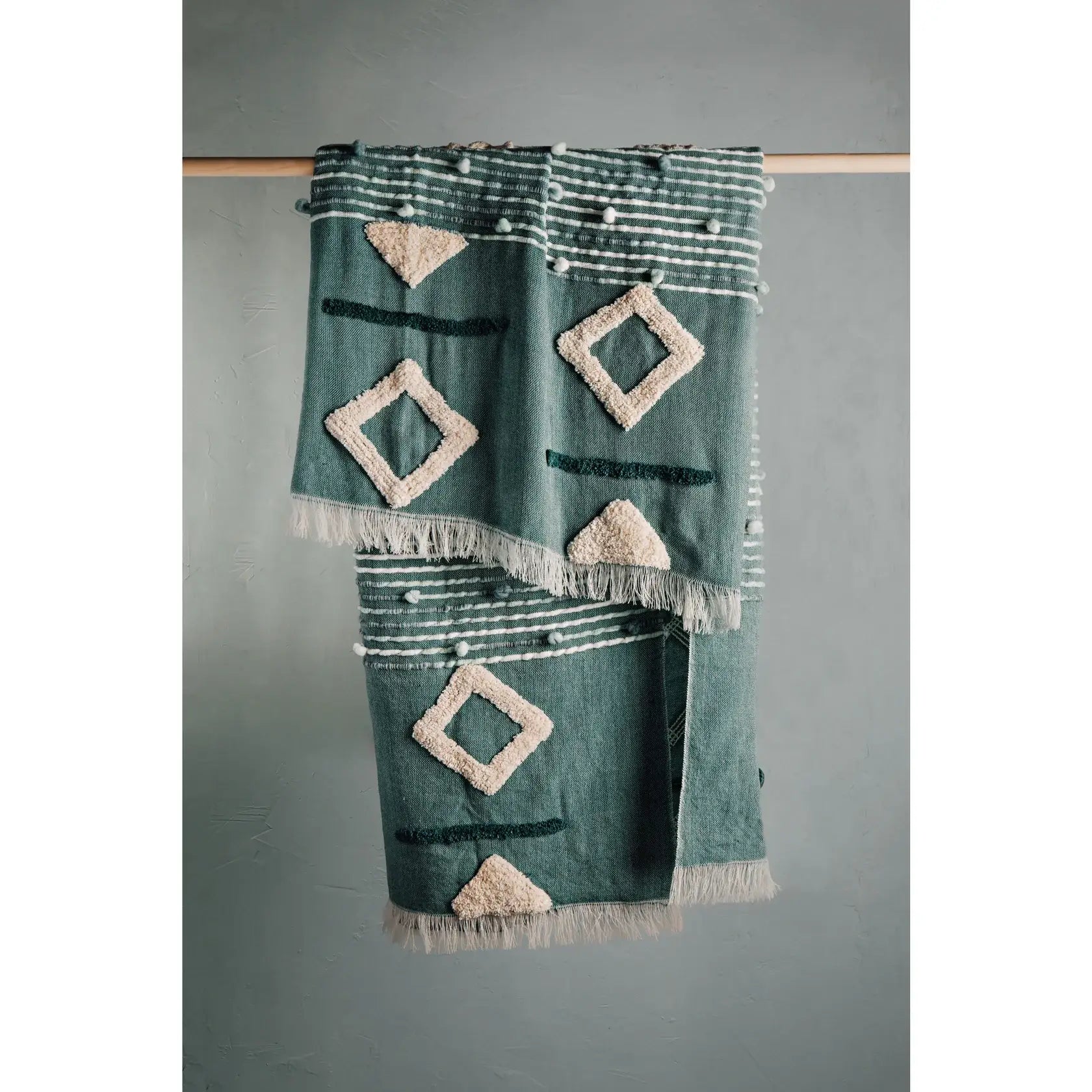 Jade Green Brook Throw, soft fabric with rich jade green color.