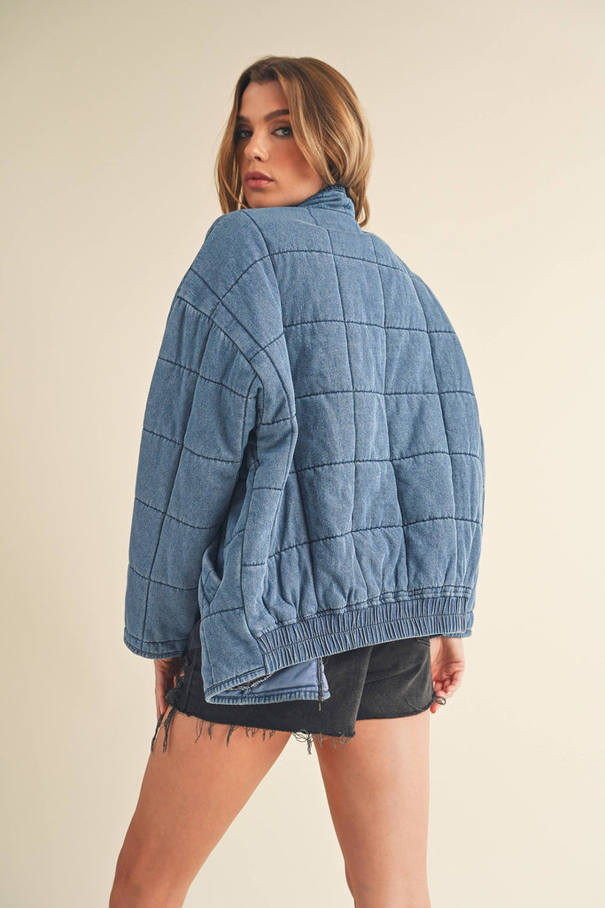 Stylish Ella Denim Quilted Jacket