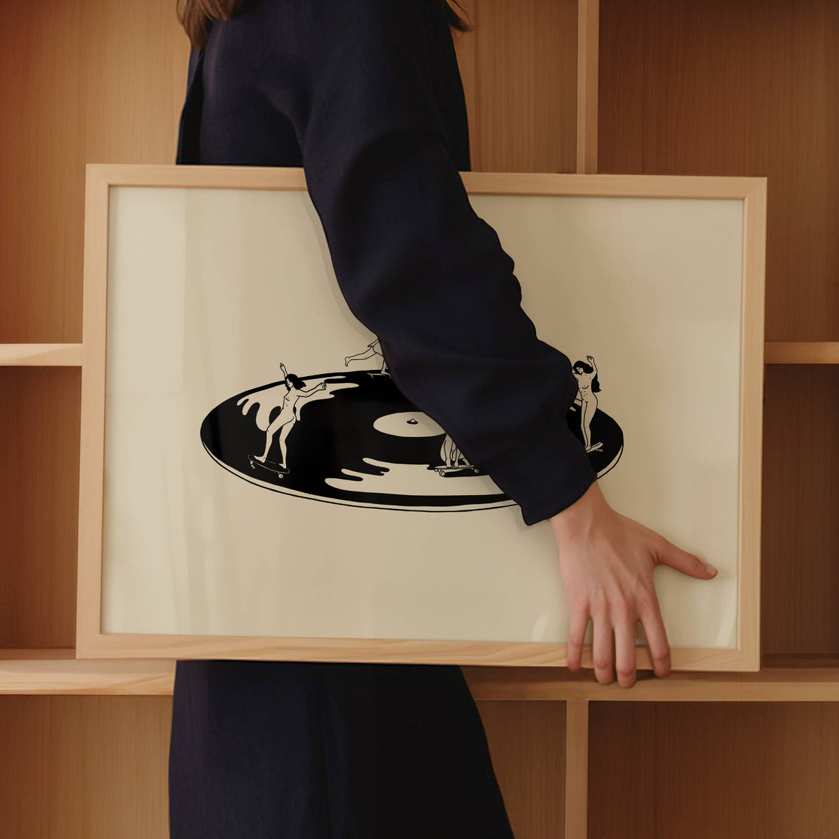 Skate Session on Vinyl Record Minimal Art Print