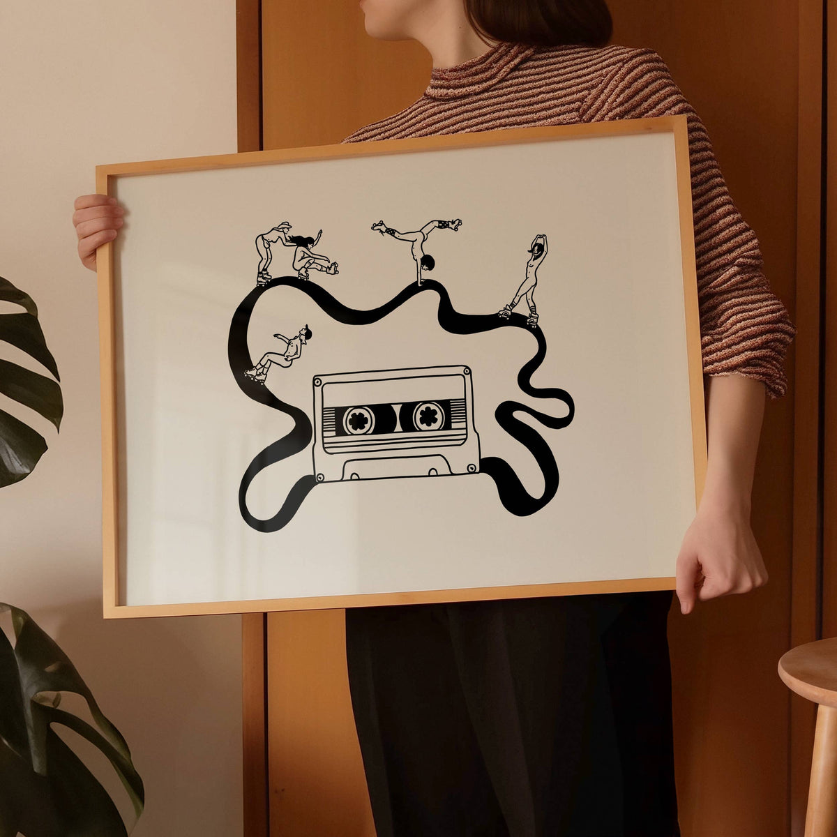 Girls Skate Session, Retro Music Art Print