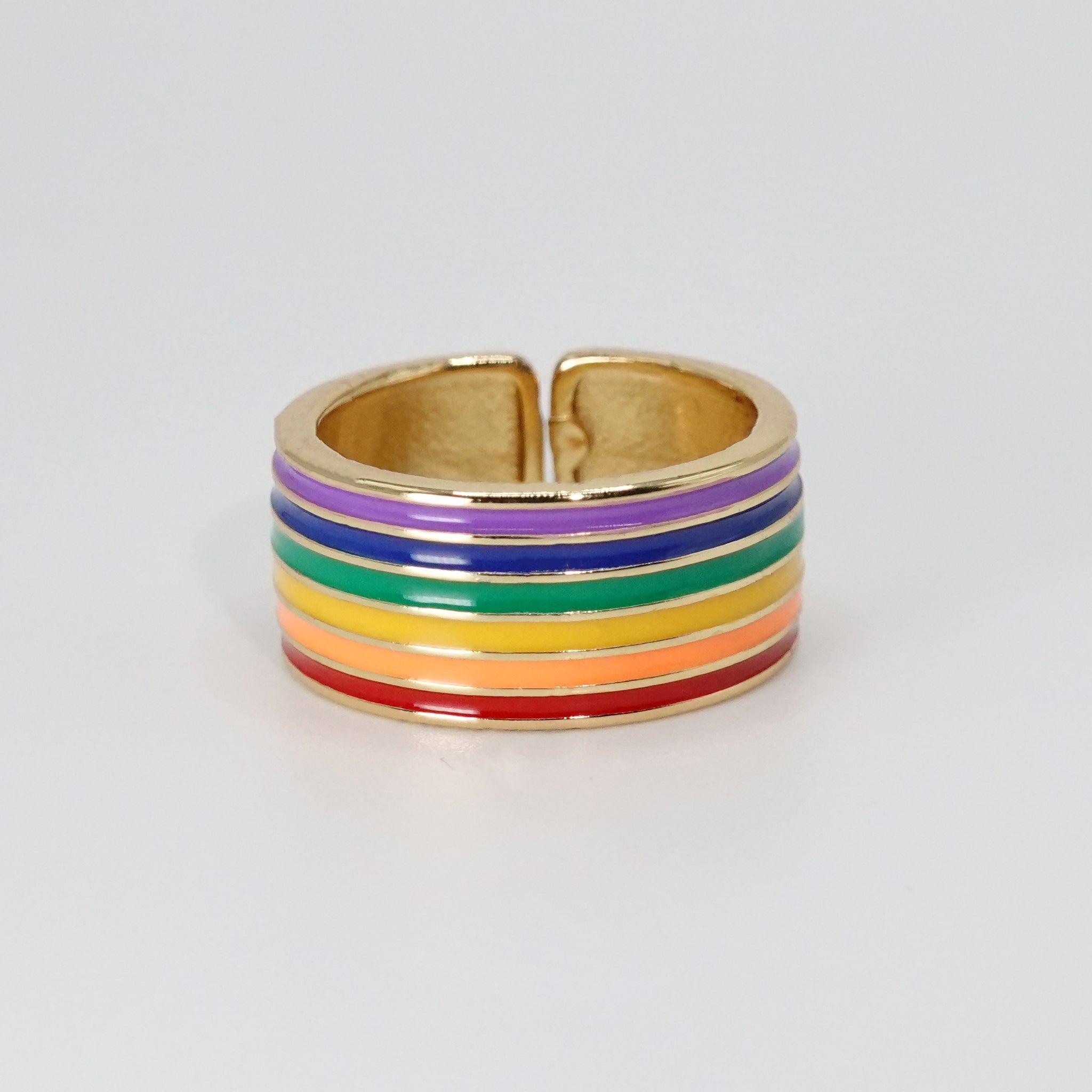 Tustin Ring: Bold and vibrant rainbow design, a playful yet sophisticated accessory.