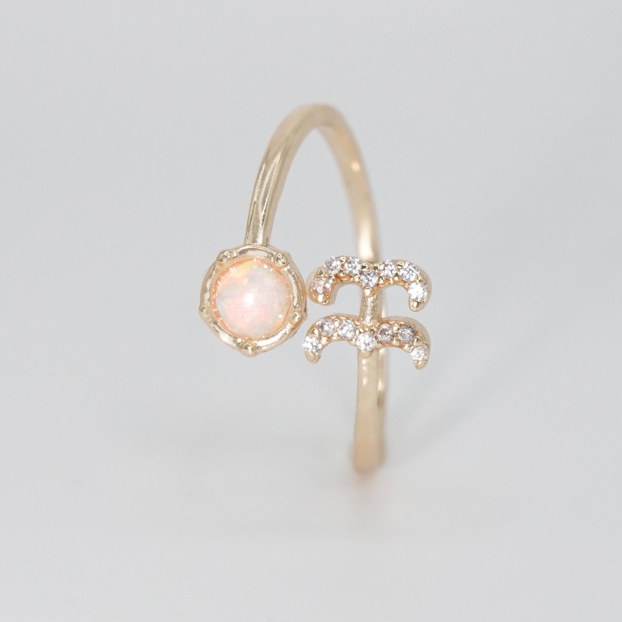 Aquarius Ring: Water symbol in opal and shimmering stones, epitome of individuality.