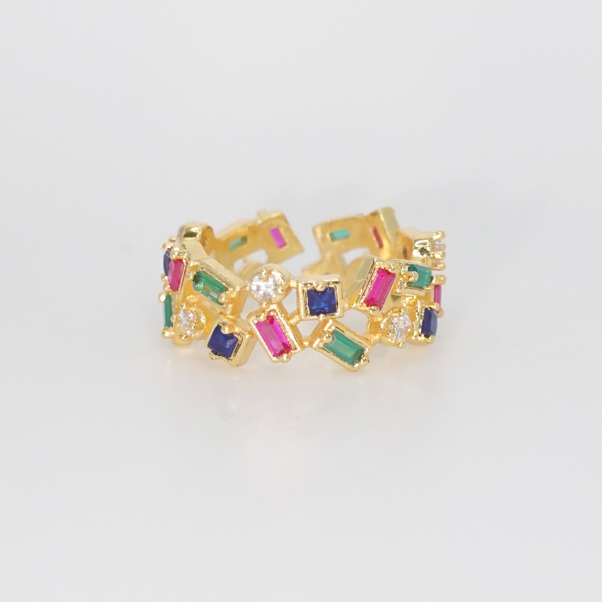 Normandie Ring - Eye-catching accessory adorned with colorful stones.