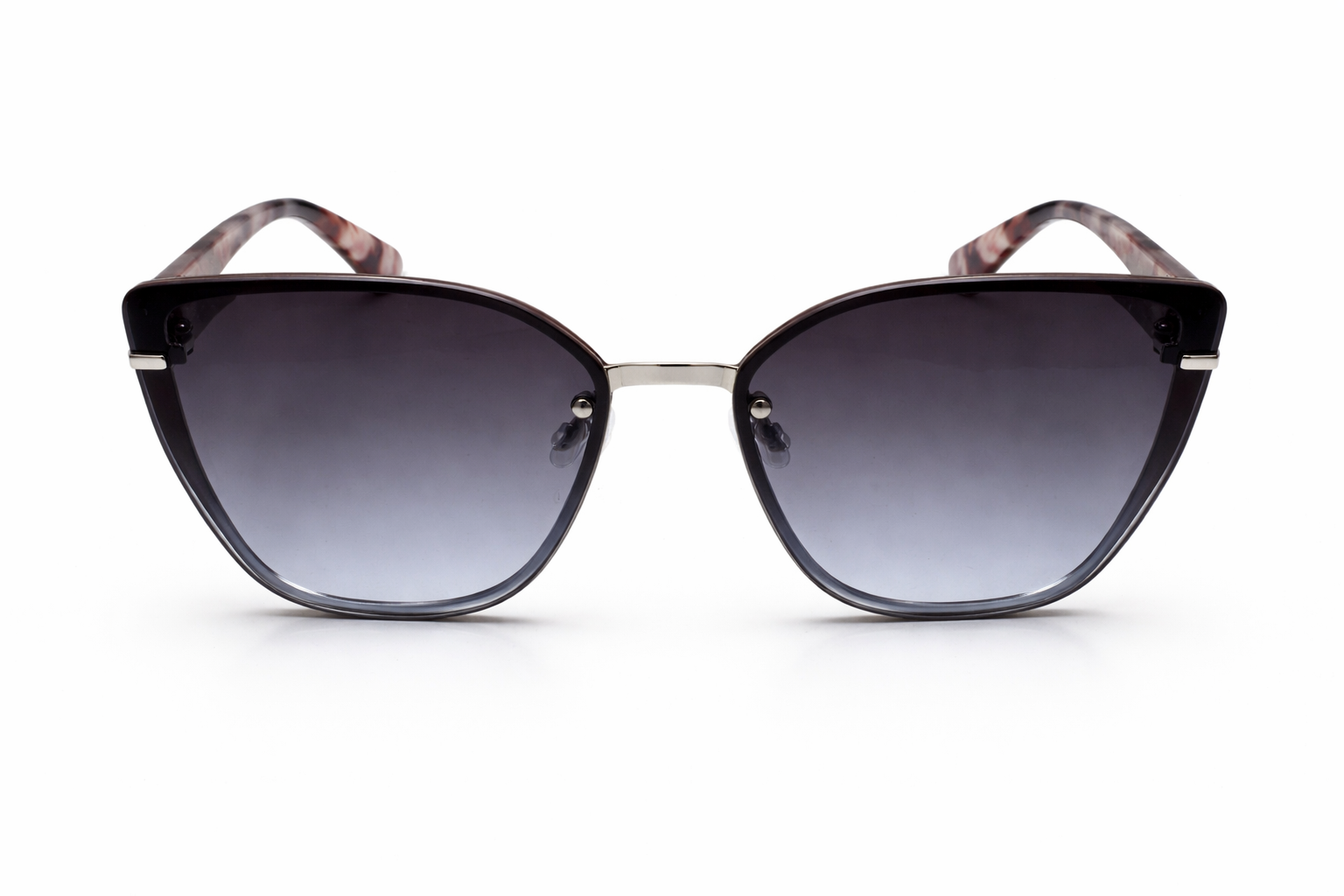 Sunglasses with gradient lenses on a white background