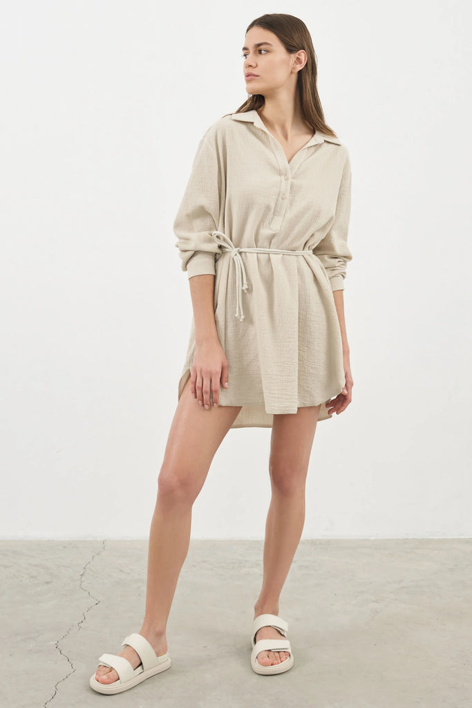 Isle Shirt Dress - Versatile and timeless dress with a classic collar and button-down front.