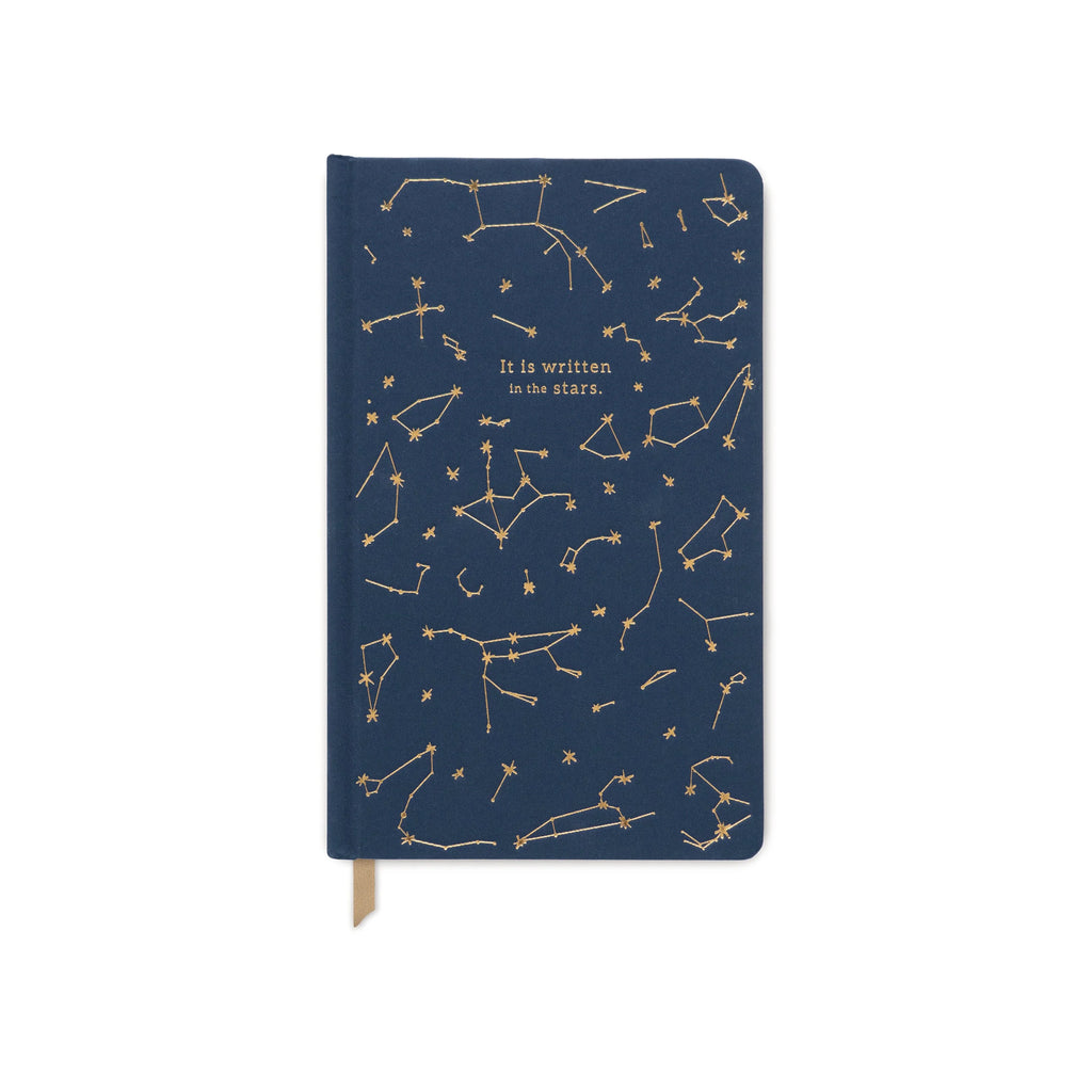 Image displaying the 'It Is Written In The Stars' Constellations Cloth Journal, with a charming celestial-patterned cloth cover.