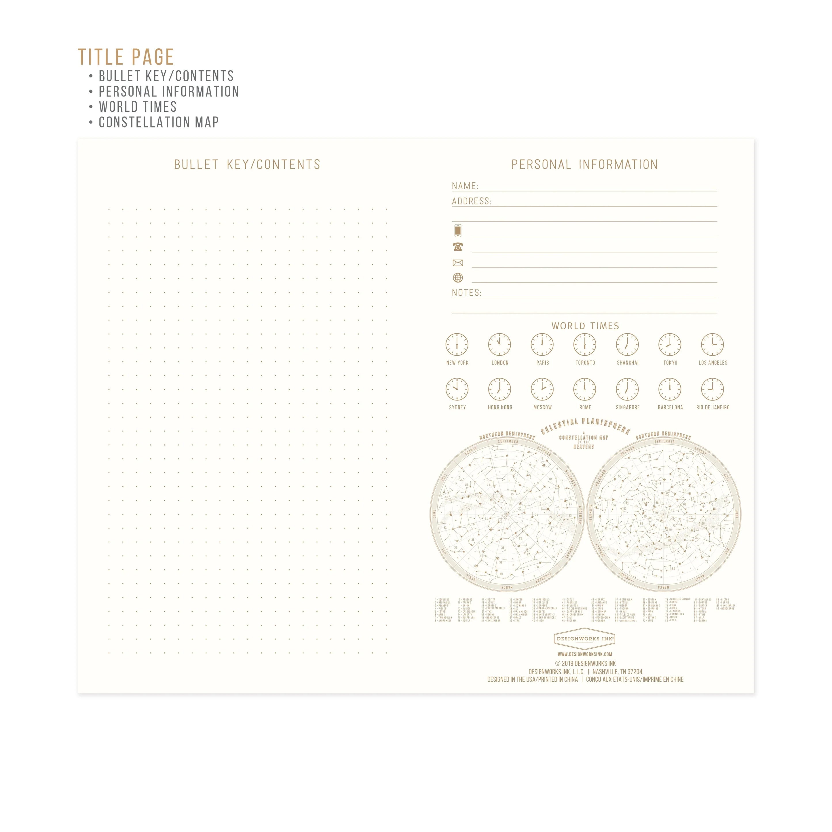 Image displaying the 'It Is Written In The Stars' Constellations Cloth Journal, with a charming celestial-patterned cloth cover.