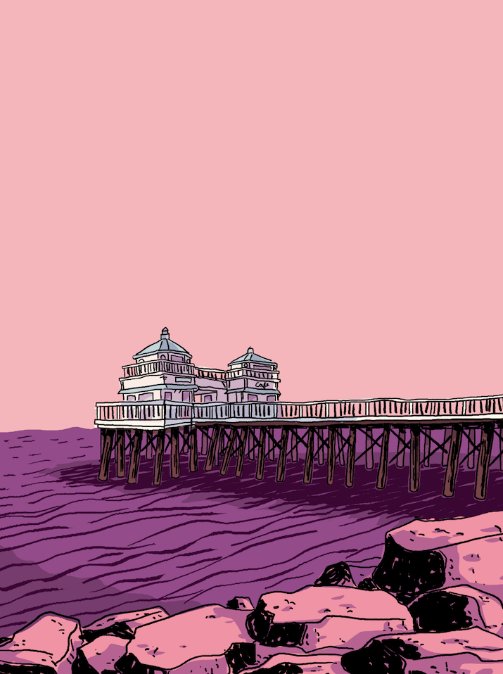 "FORMA's exclusive Malibu Pier print, displaying the iconic pier against a stunning coastal backdrop, perfect for bringing the tranquil, sun-soaked ambiance of Malibu into your space.
