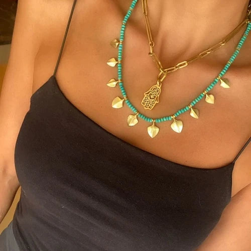 Leaf Necklace - Graceful and timeless, a delicate cascade of nature-inspired elegance.