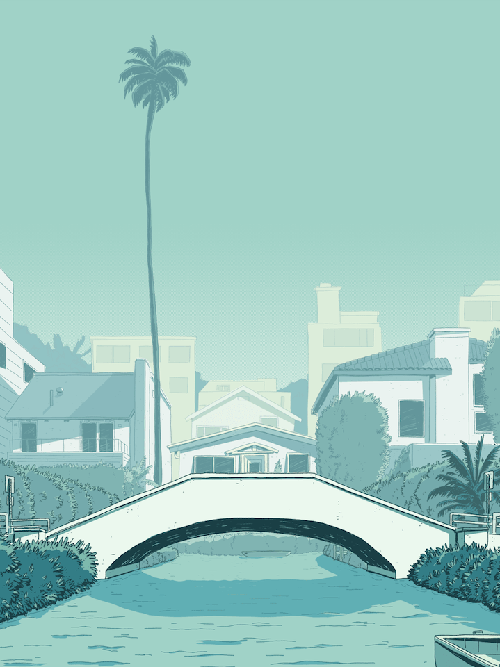 FORMA's exclusive Venice Canals print, capturing the romantic allure of Venice's iconic waterways with beautifully detailed boats, a perfect piece to add European elegance to your space.