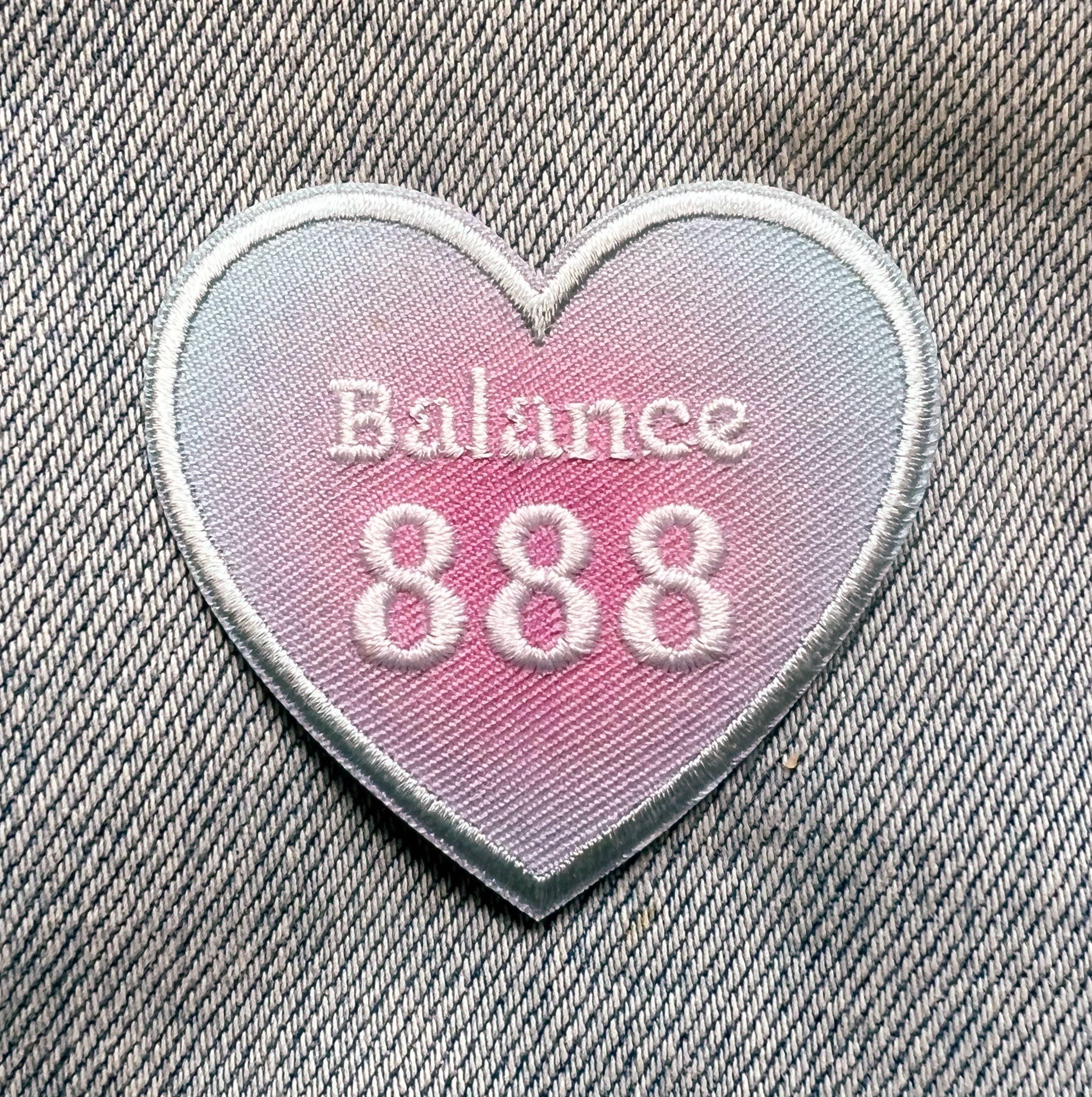 Angel Numbers Heart Patch - A unique patch featuring angelic numerical sequences for positive vibes.