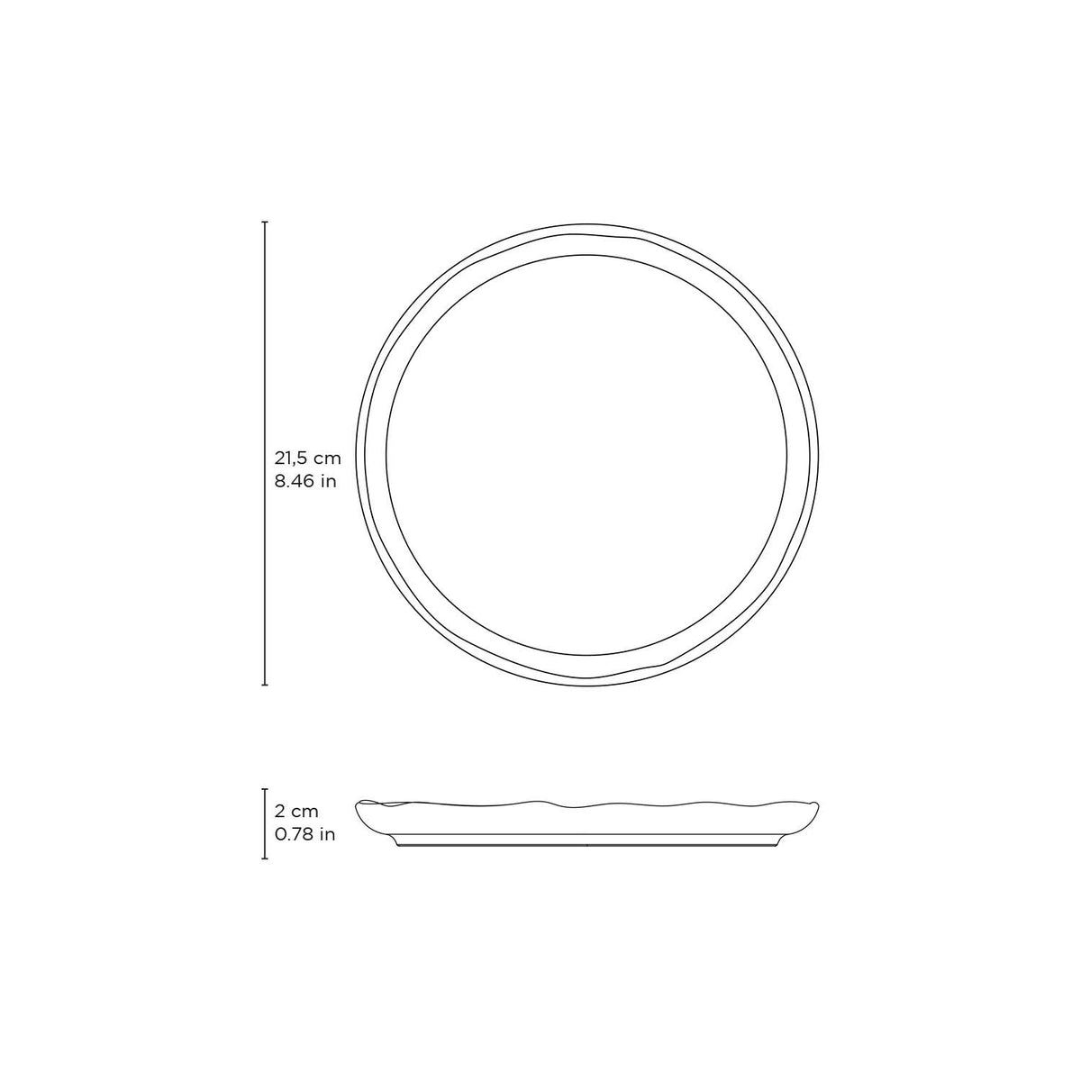 Bio Stoneware Campestre Dessert Plate, 8.46"
