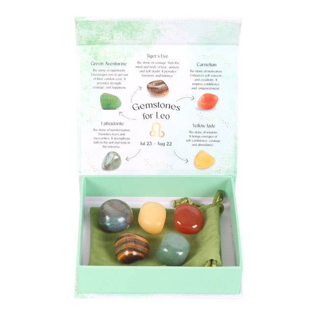 Leo Crystal Set - Yellow Jade, Tiger's Eye, Confidence Boosters