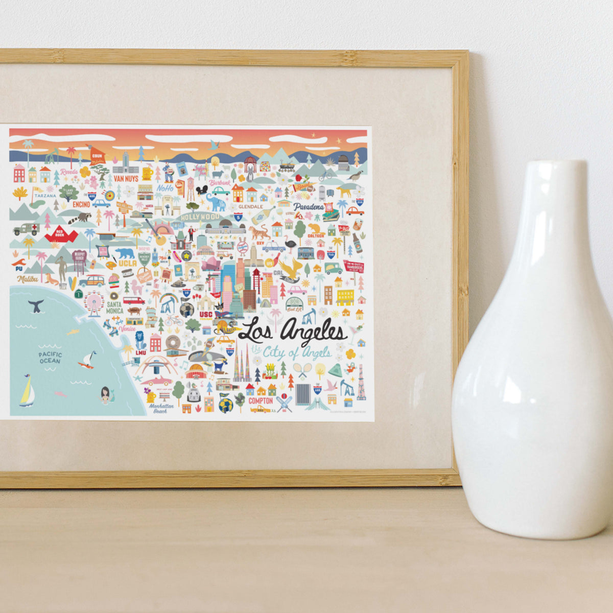 Los Angeles City Map Print