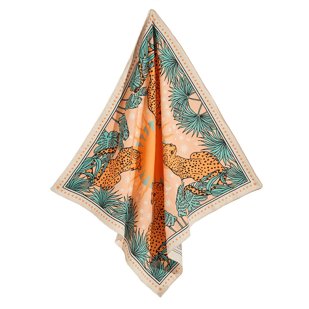 'Panthera Bandana' crafted from soft cotton, featuring a bold panther print
