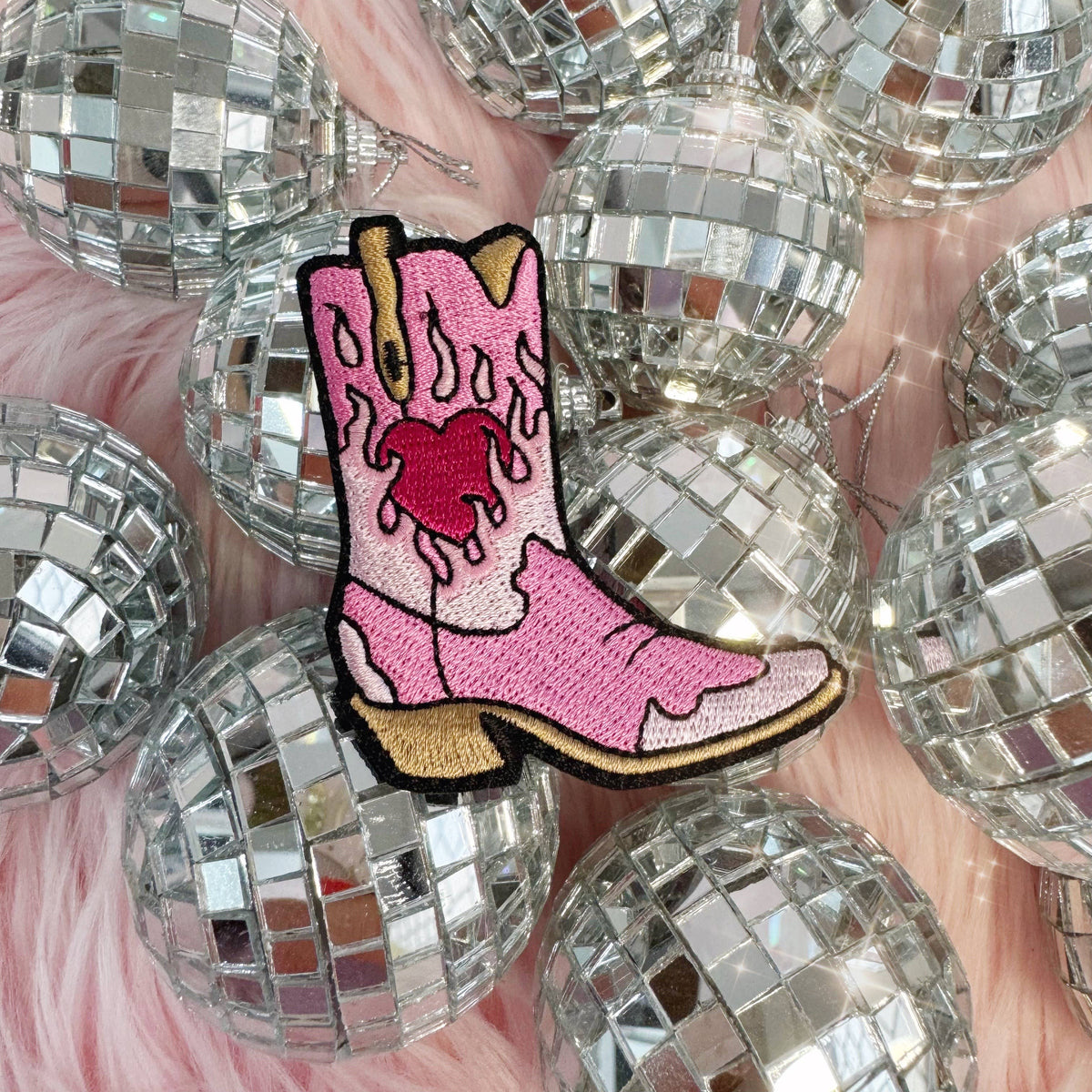 Burning Love Cowgirl Boot Patch