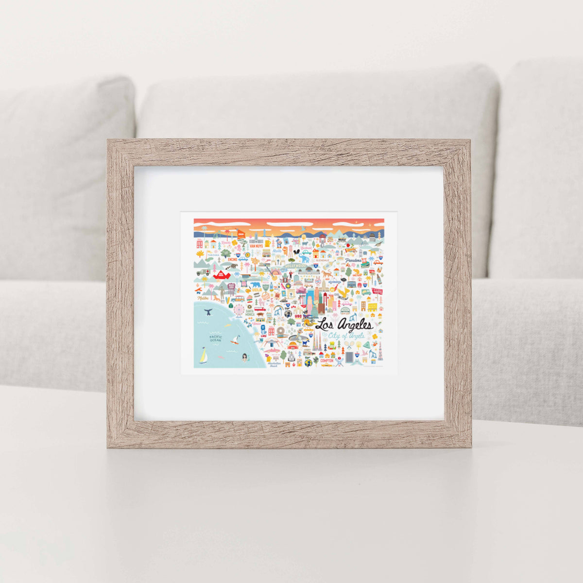 Los Angeles City Map Print