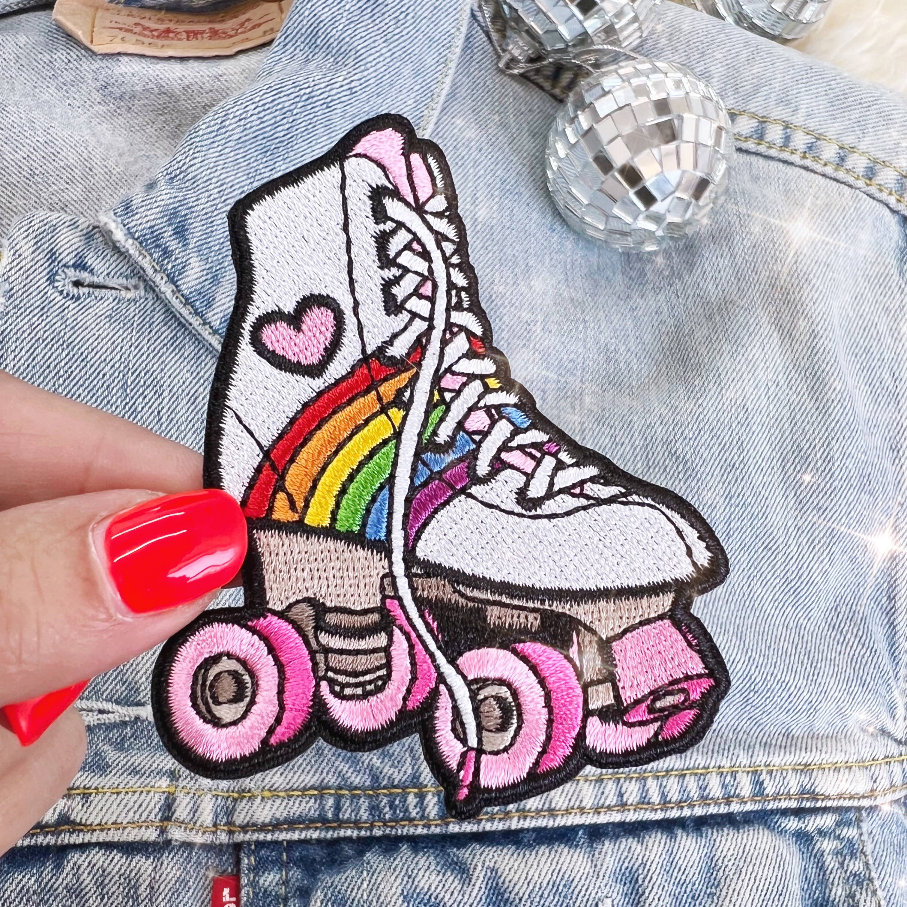 Roller Skate Patches - Rainbow - Vibrant patches with detailed roller skate designs for a playful and retro vibe.