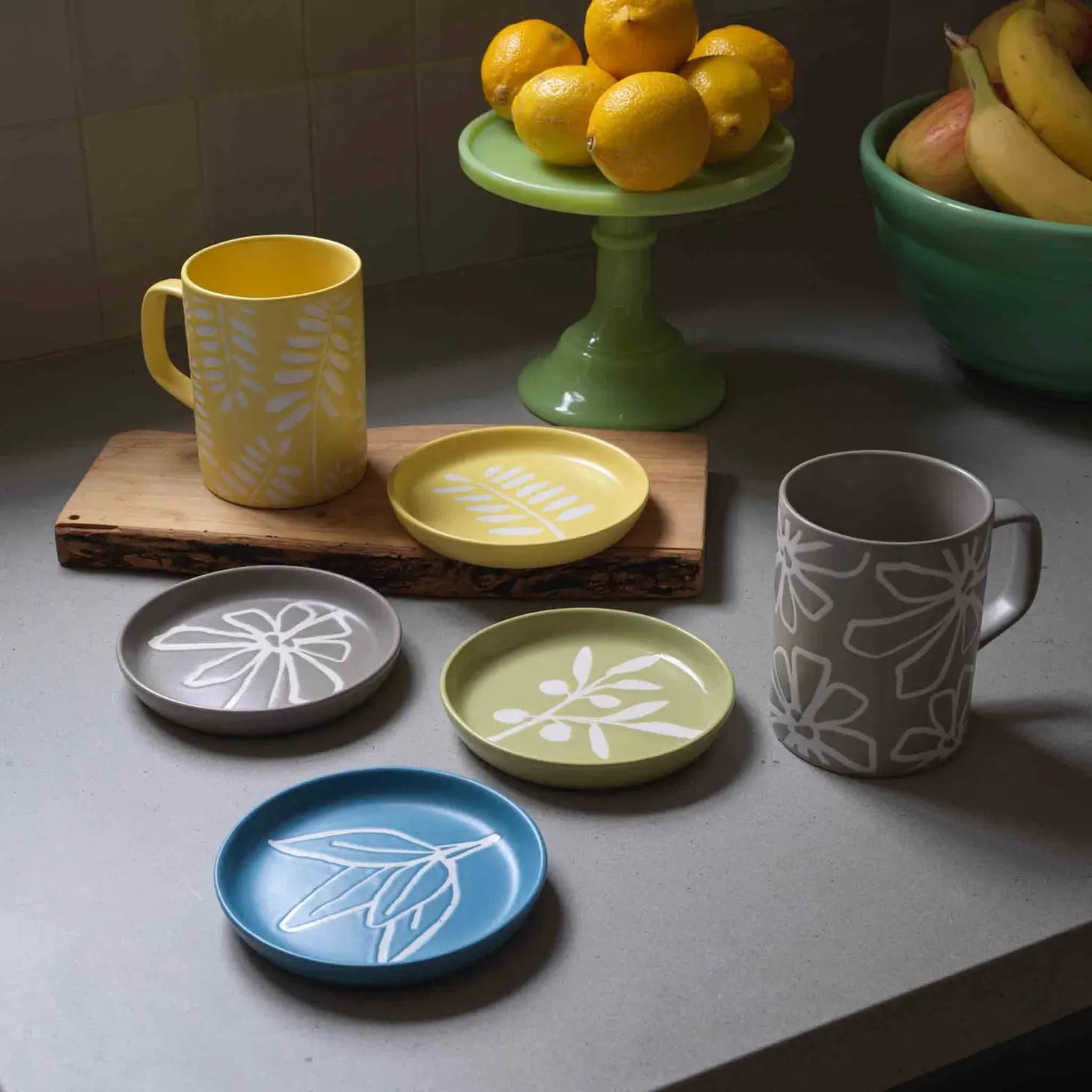 A Sage Leaf Coaster with a detailed leaf design, on a light-colored surface.