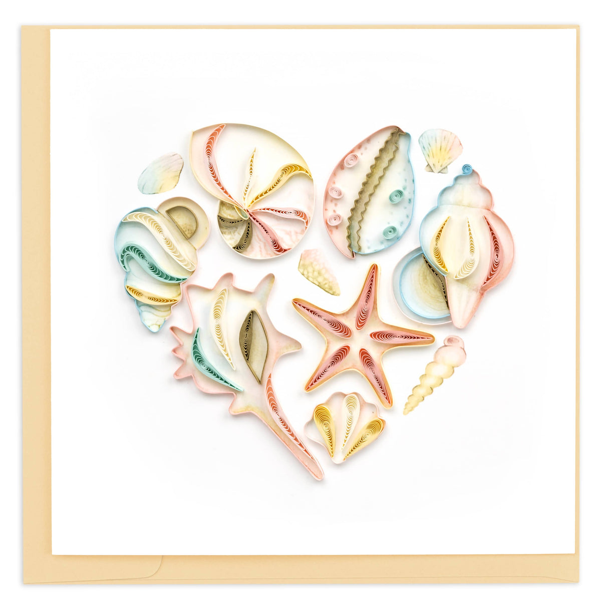 Quilled Seashell Heart Card
