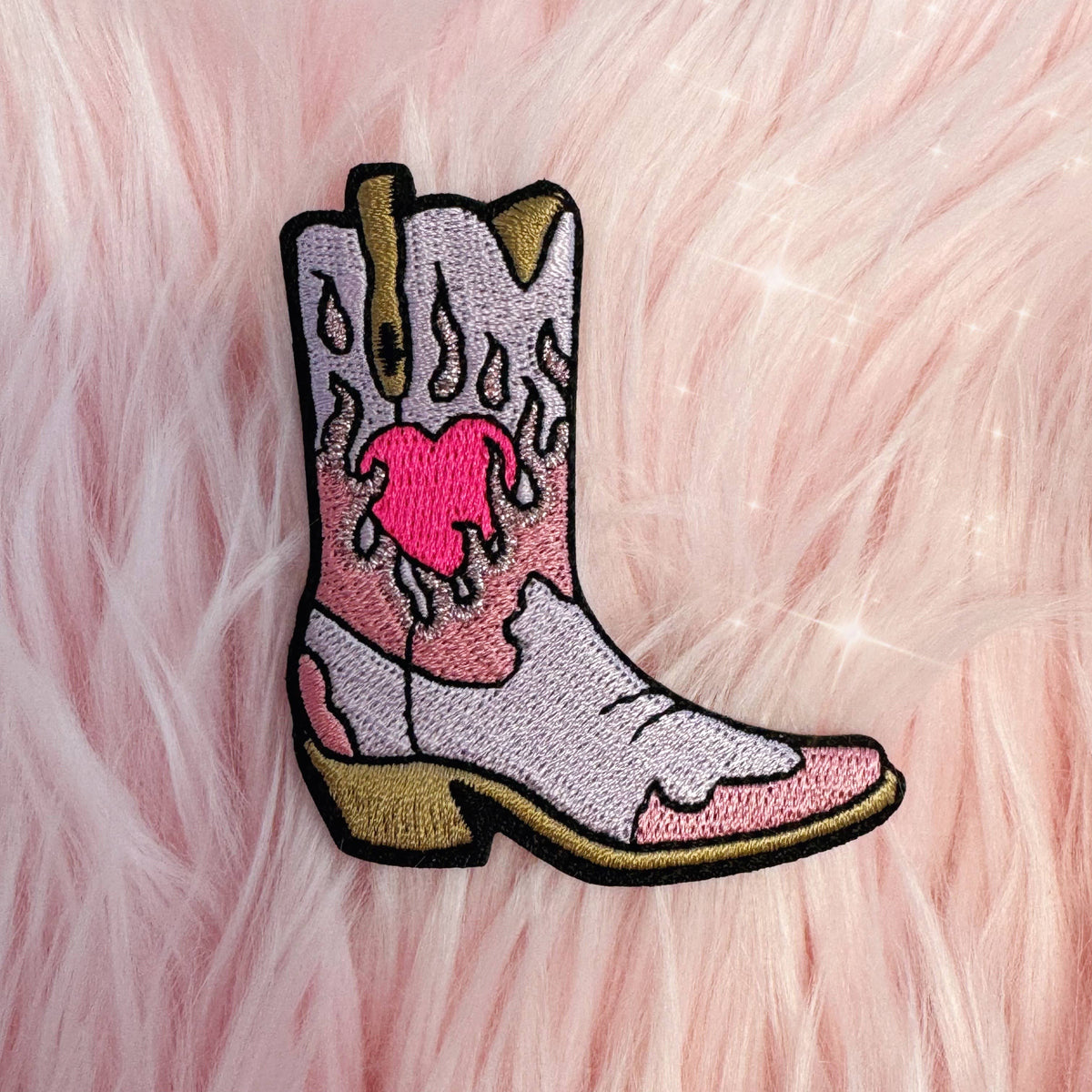 Burning Love Cowgirl Boot Patch