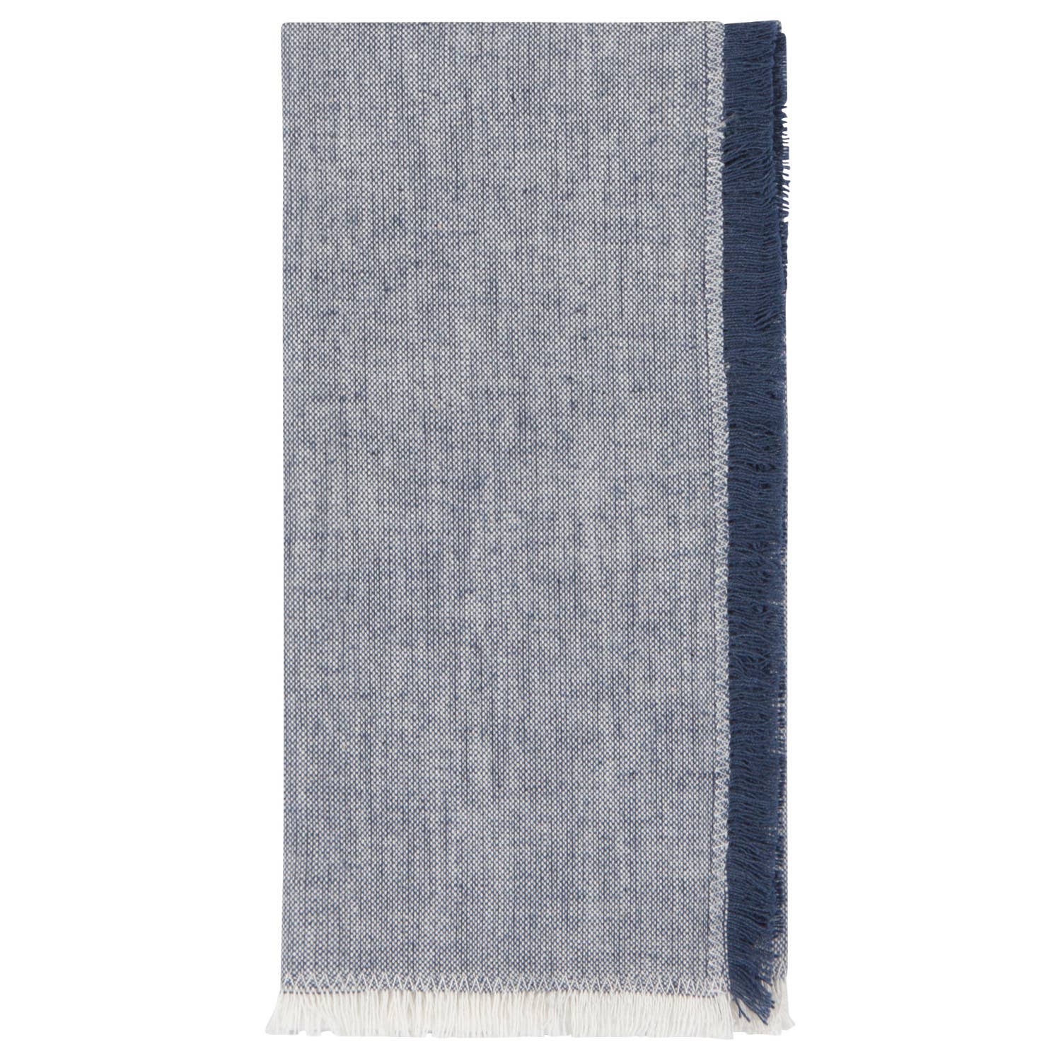 Midnight Blue Chambray Napkins - Set of 4, soft chambray fabric in midnight blue.