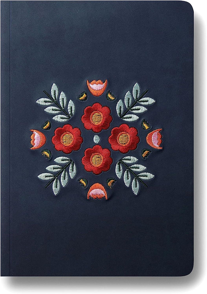 Floral Embroidered Notebook - A luxurious notebook with intricate floral embroidery, perfect for capturing your thoughts and ideas.