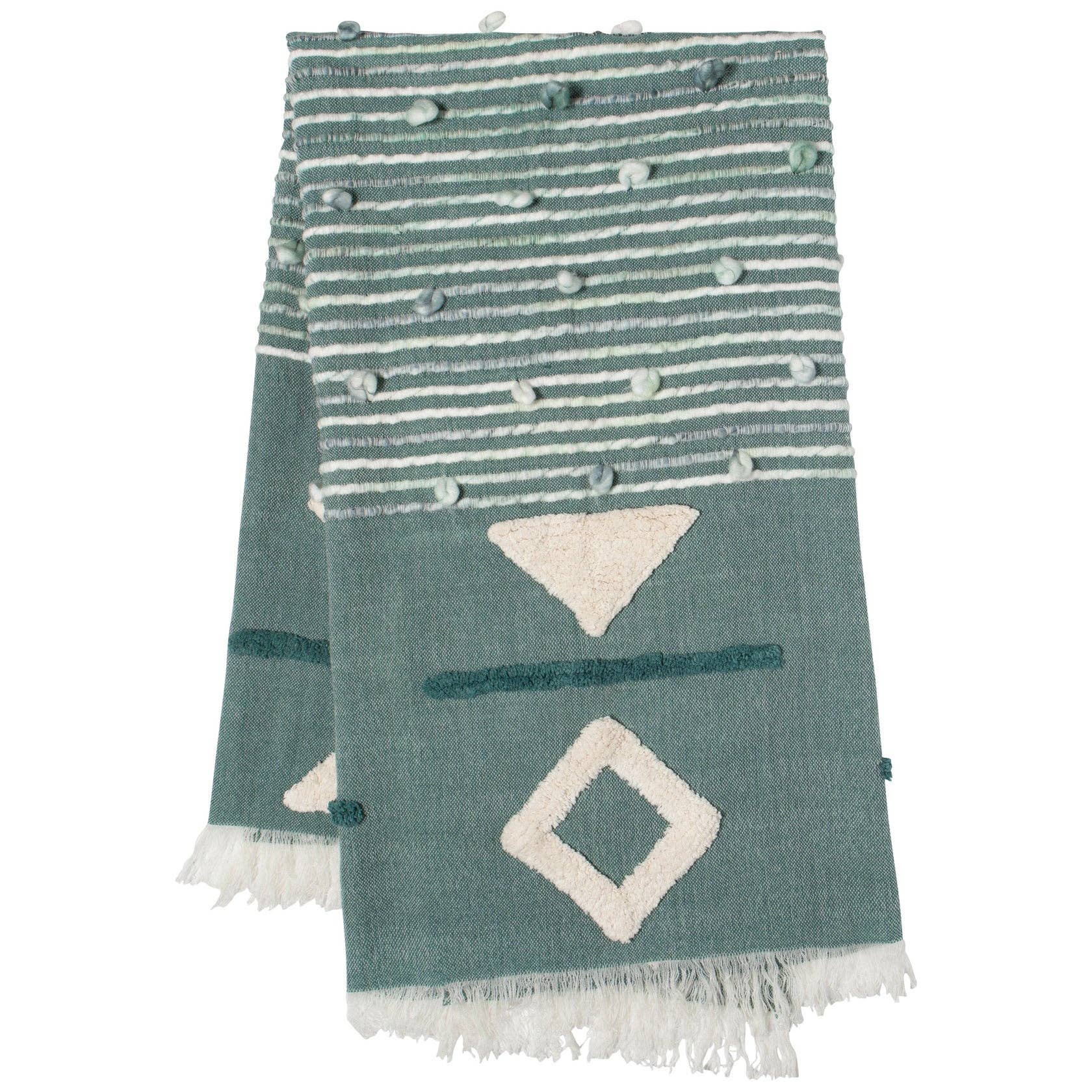 Jade Green Brook Throw, soft fabric with rich jade green color.