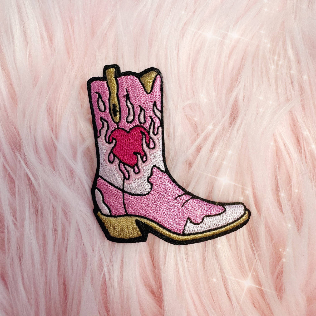 Burning Love Cowgirl Boot Patch