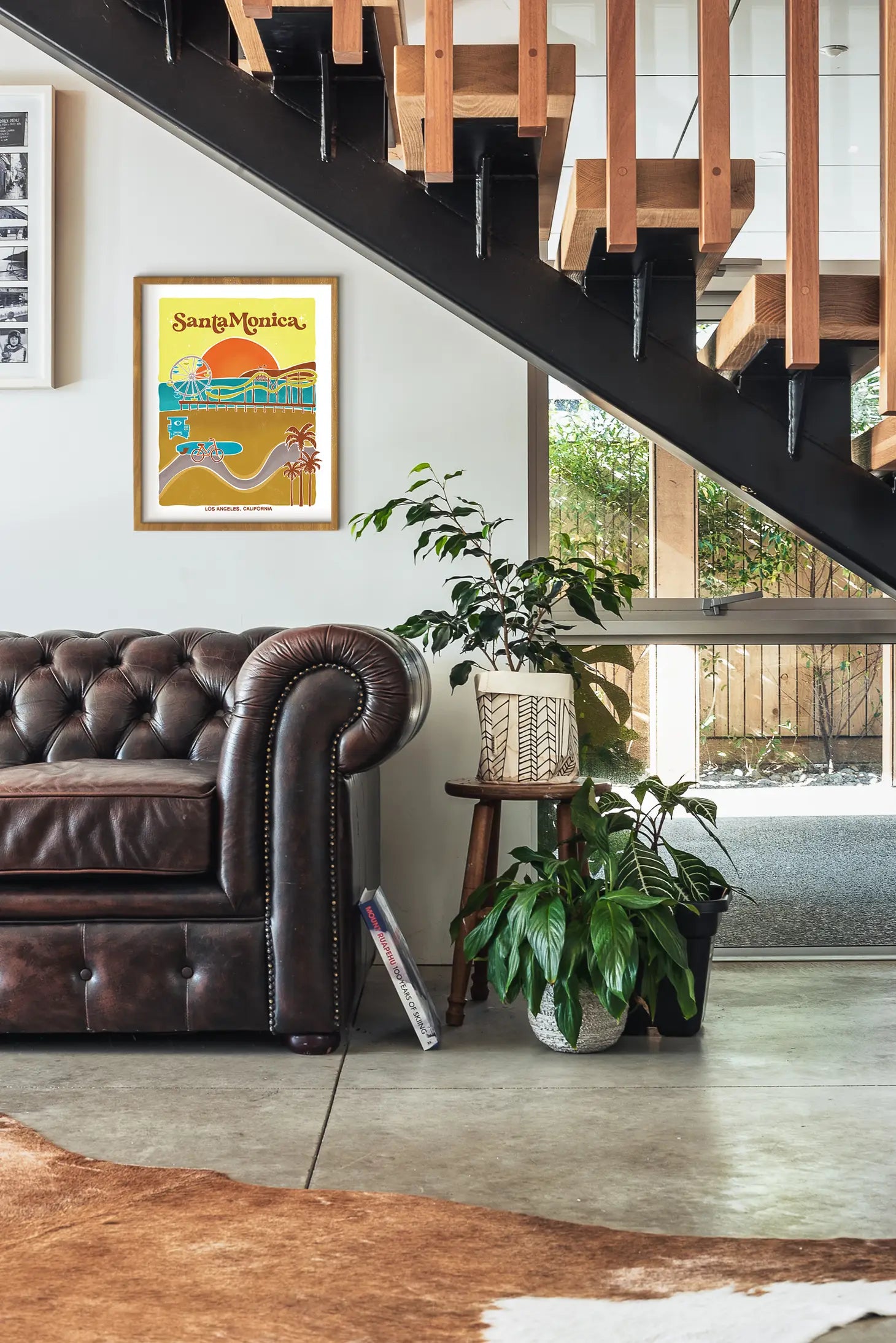 Artistic rendition of Santa Monica's lively pier, sun-drenched beaches, and coastal attractions, capturing its unmistakable charm.