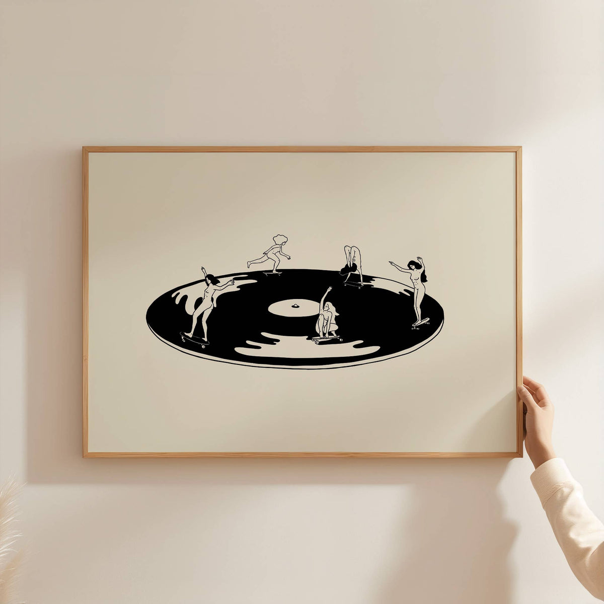Skate Session on Vinyl Record Minimal Art Print