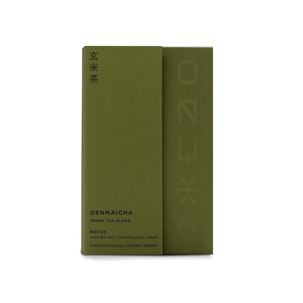 Genmaicha tea, a unique blend of Kyoto-grown Sencha tea and toasted brown rice, offering a refreshing, nutty flavor.