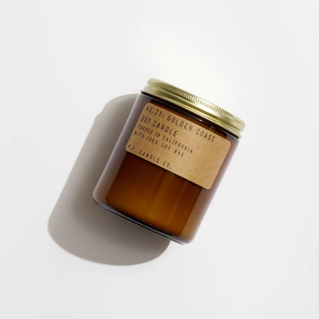 Golden Coast Soy Candle, capturing the essence of sun-kissed shores with its invigorating fragrance.