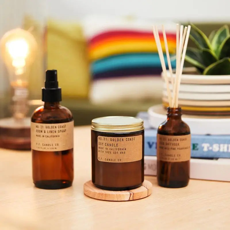 Golden Coast Soy Candle, capturing the essence of sun-kissed shores with its invigorating fragrance.