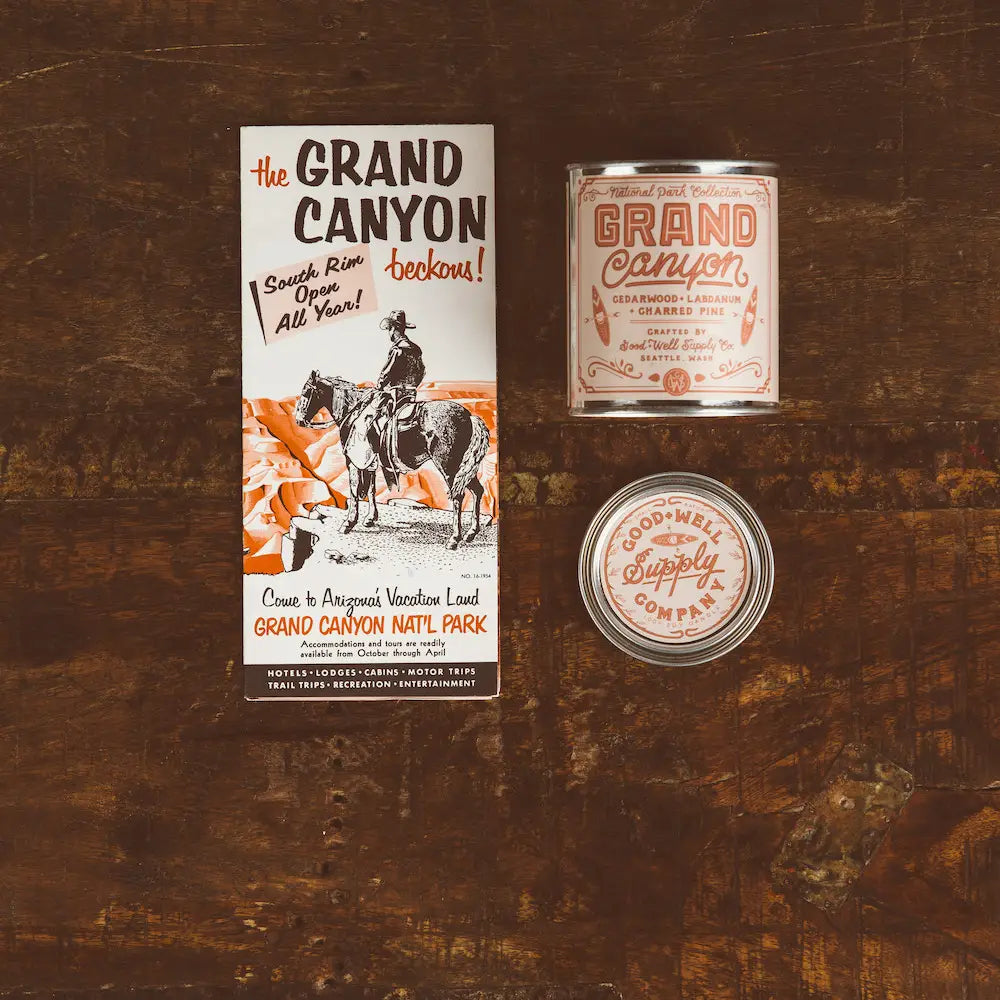 Grand Canyon Soy Candle in sustainable packaging, emitting an enchanting scent evocative of the majestic landscape.