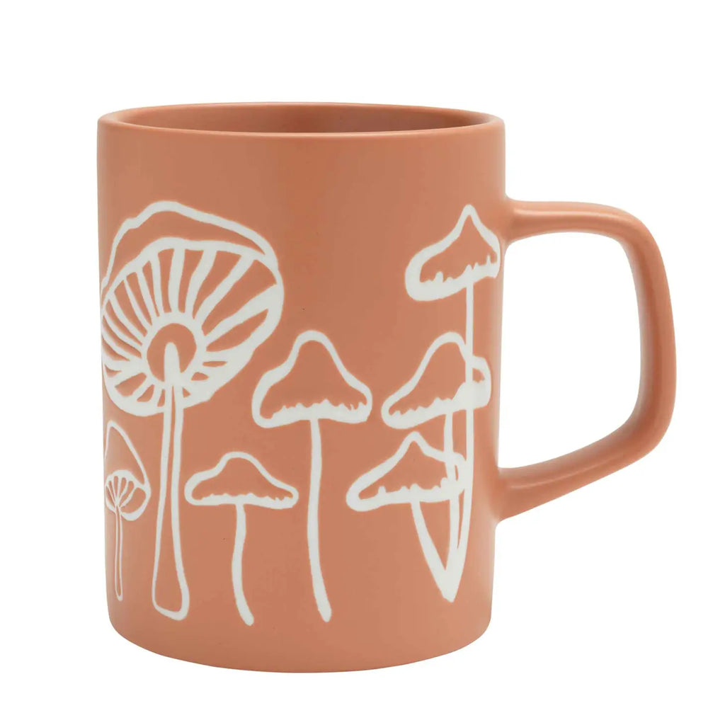 Ceramic Mushroom Mug with a whimsical mushroom pattern.
