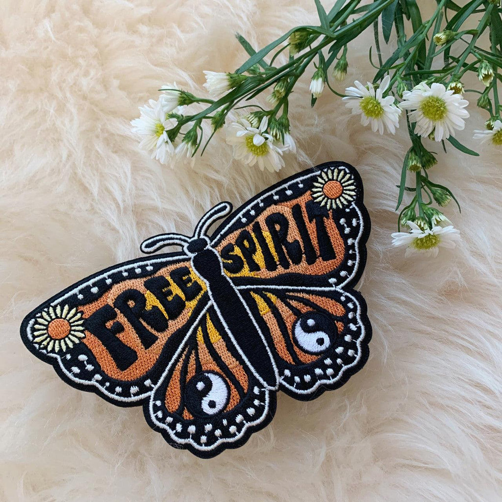 Large Free Spirit Butterfly Patch, showcasing a beautifully detailed butterfly design, representing transformation and unrestrained freedom.