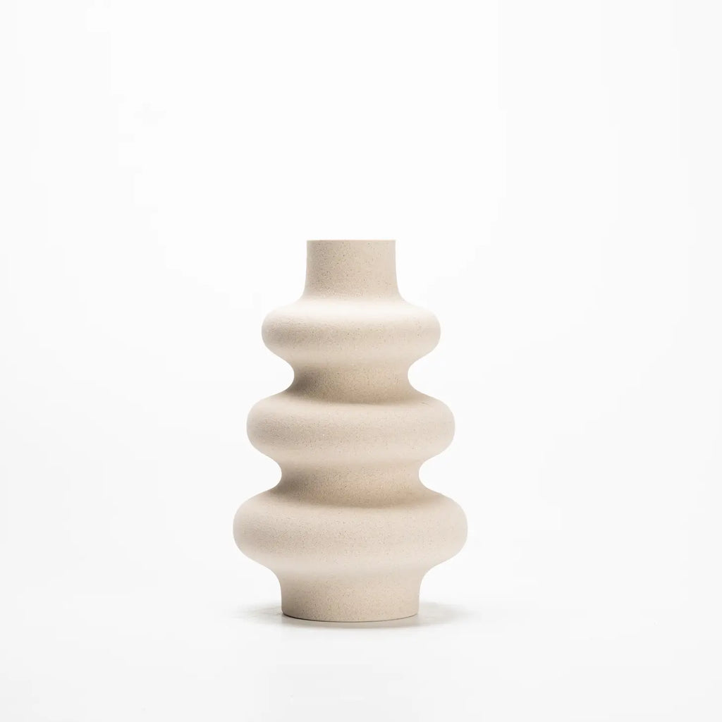 Elegant off-white ceramic vase in a minimalistic Nordic design.