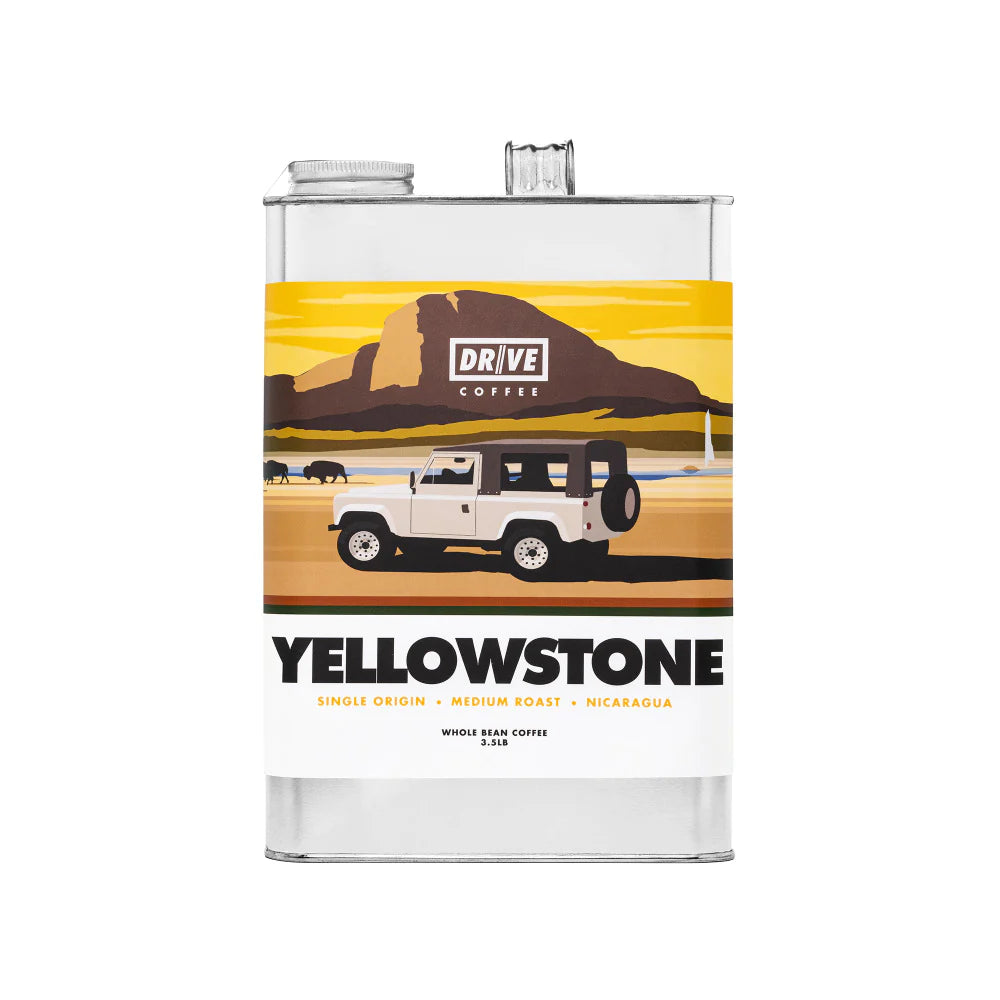 A bag of Yellowstone Medium Roast, Single Origin Nicaragua Coffee Beans, highlighting the texture and richness of the beans.